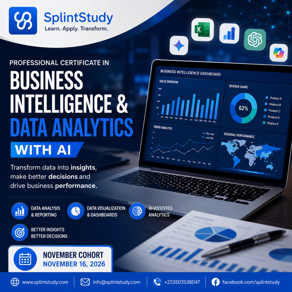 Professional Certificate in Business Intelligence & Data Analytics with AI